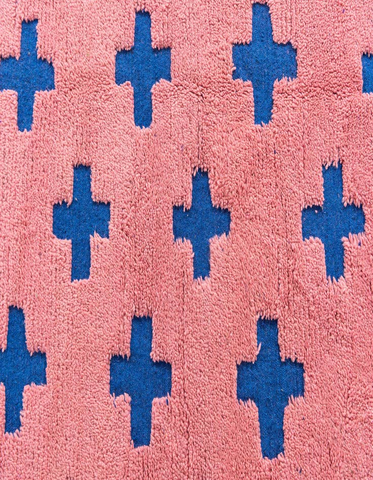 Detail image of  6' 7 x 9'  Hand Knotted Moroccan Wool Rug