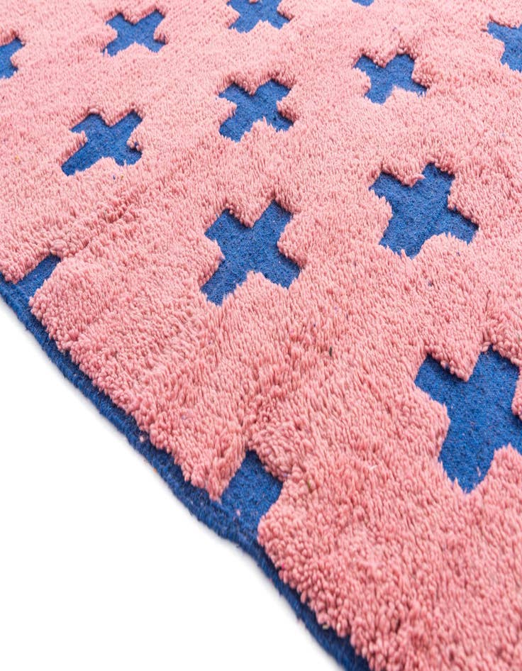 Detail image of  6' 7 x 9'  Hand Knotted Moroccan Wool Rug