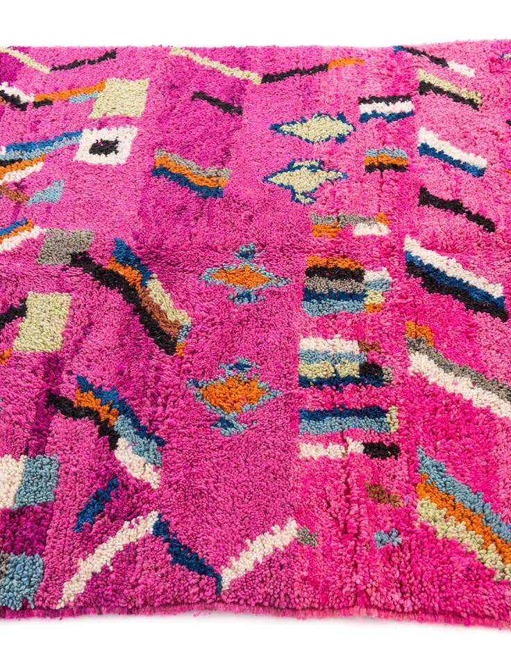 Detail image of  4' 10 x 7' 10  Hand Knotted Moroccan Wool Rug
