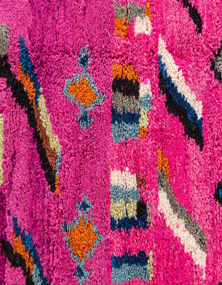 Detail image of  4' 10 x 7' 10  Hand Knotted Moroccan Wool Rug