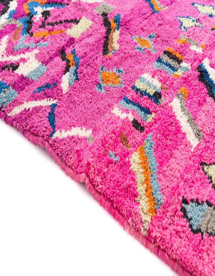 Detail image of  4' 10 x 7' 10  Hand Knotted Moroccan Wool Rug