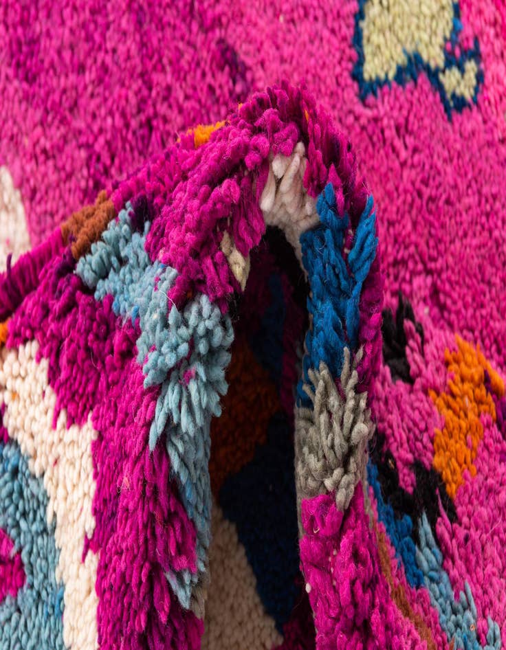 Detail image of  4' 10 x 7' 10  Hand Knotted Moroccan Wool Rug