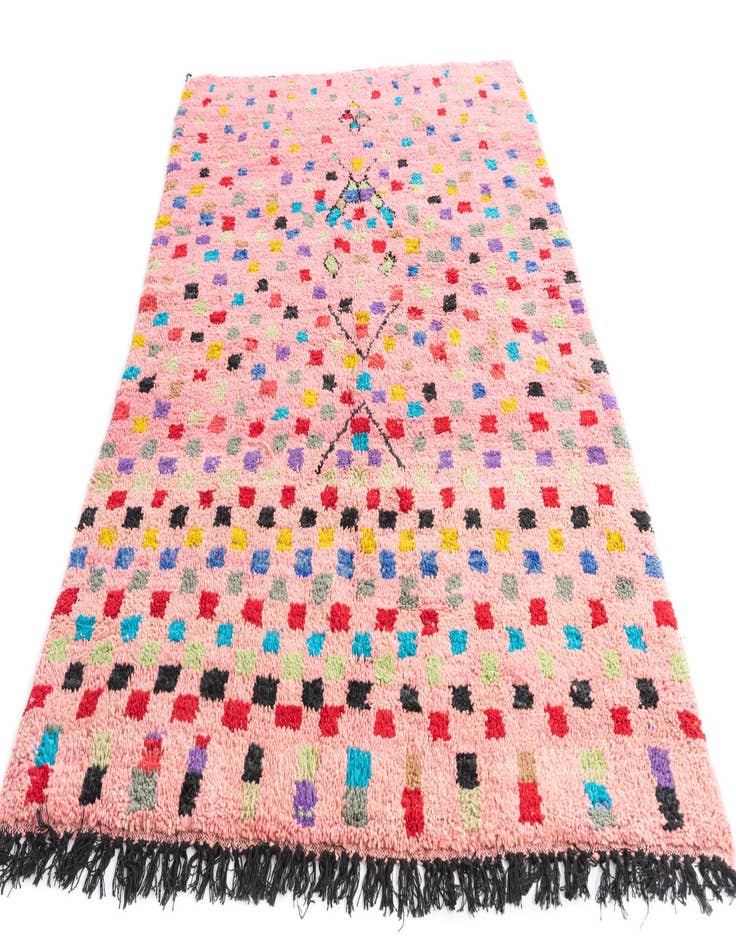 Detail image of  5' 3 x 8'  Hand Knotted Moroccan Wool Rug