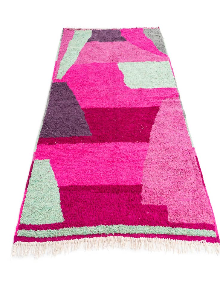 Detail image of  5' 2 x 8' 3  Hand Knotted Moroccan Wool Rug