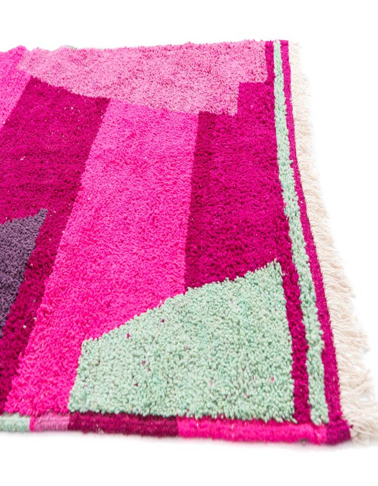 Detail image of  5' 2 x 8' 3  Hand Knotted Moroccan Wool Rug