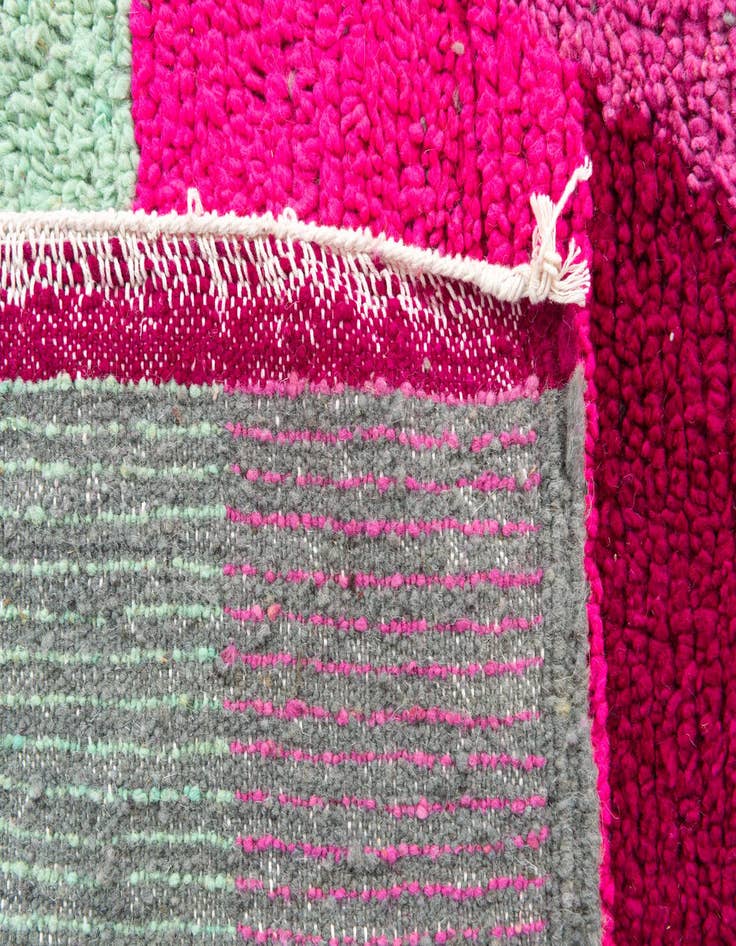 Detail image of  5' 2 x 8' 3  Hand Knotted Moroccan Wool Rug