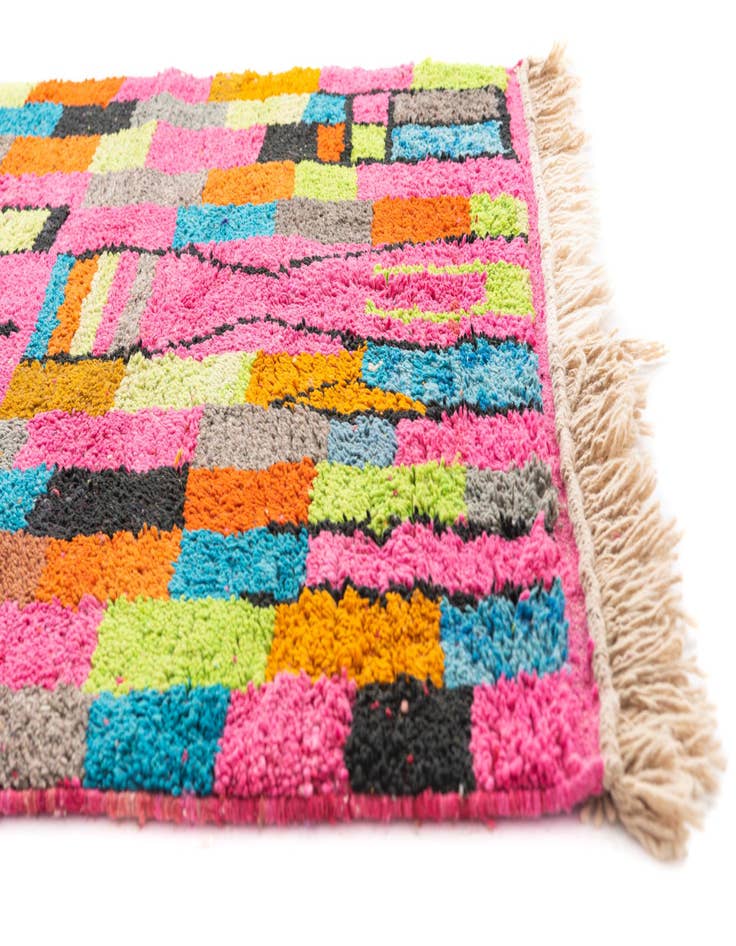 Detail image of  4' 10 x 8' 9  Hand Knotted Moroccan Wool Rug