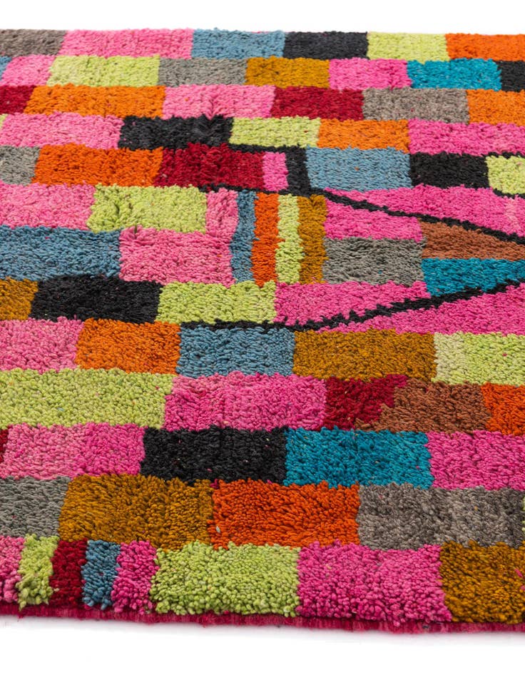 Detail image of  4' 10 x 8' 9  Hand Knotted Moroccan Wool Rug