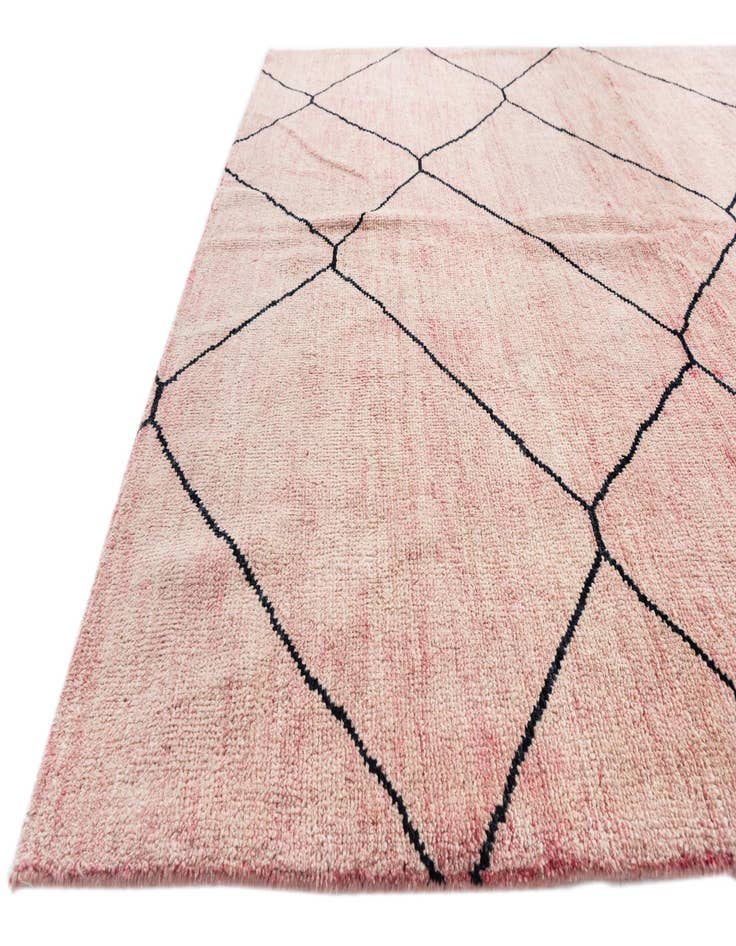 Detail image of  5' 9 x 8'  Hand Knotted Moroccan Wool Rug