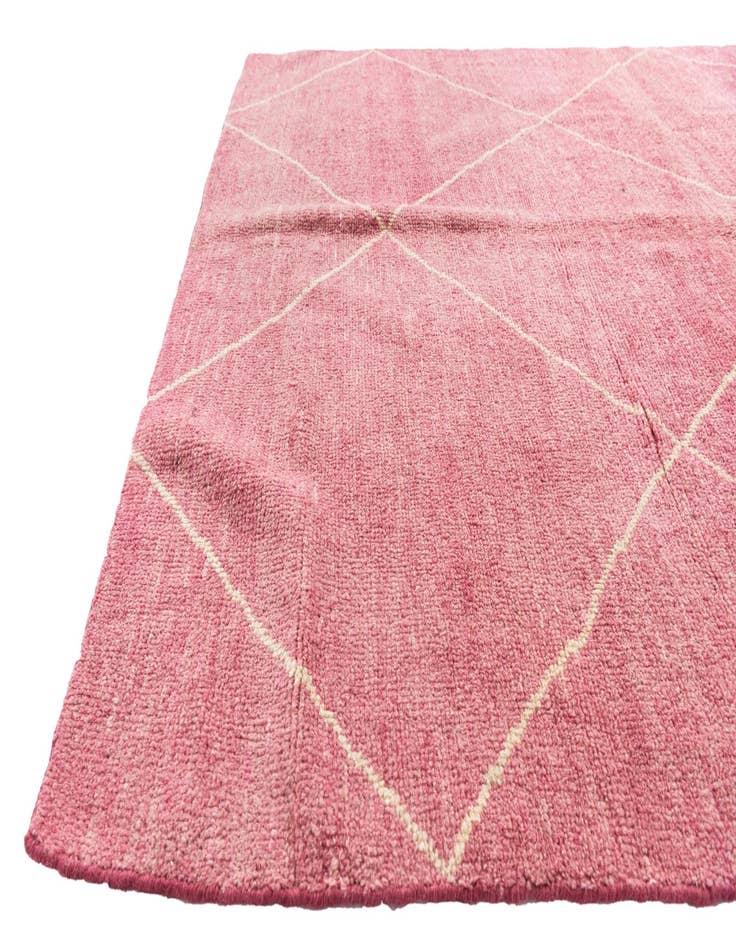 Detail image of  5' 6 x 8'  Hand Knotted Moroccan Wool Rug