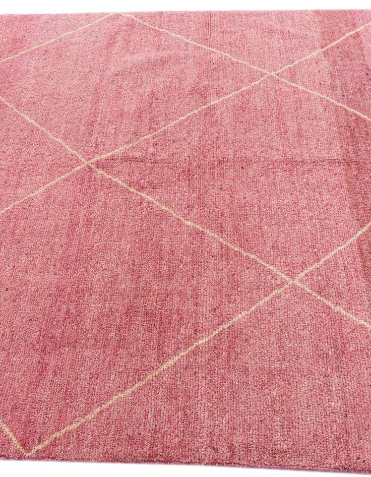 Detail image of  5' 7 x 8'  Hand Knotted Moroccan Wool Rug