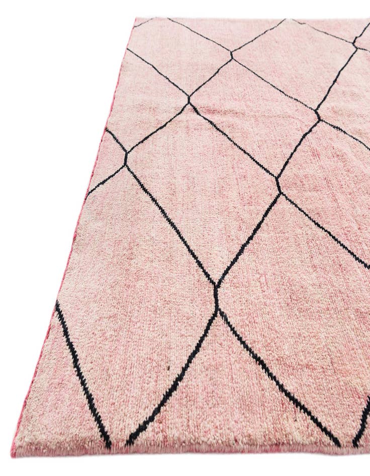 Detail image of  5' 5 x 8'  Hand Knotted Moroccan Wool Rug