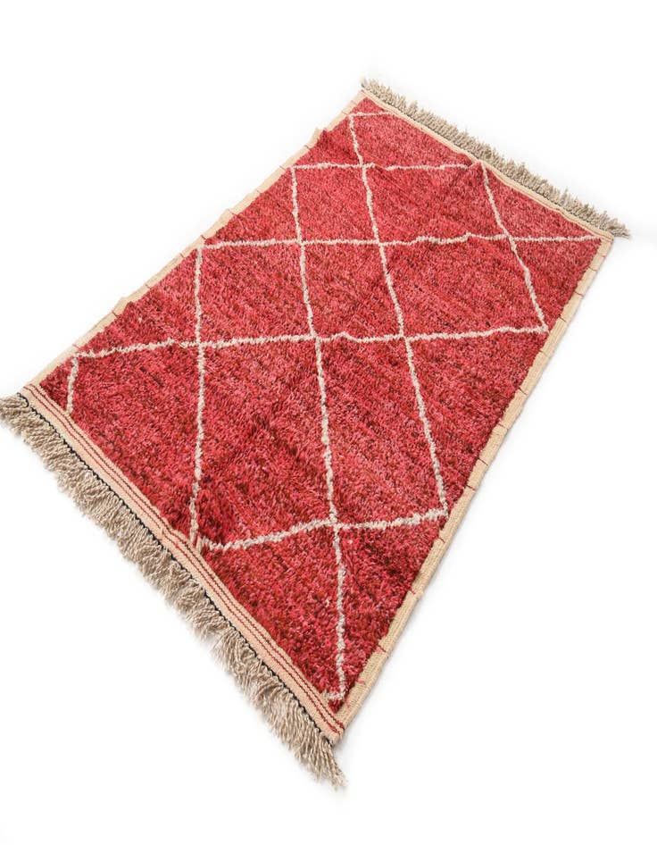 Detail image of  4' 1 x 6' 7  Hand Knotted Moroccan Wool Rug