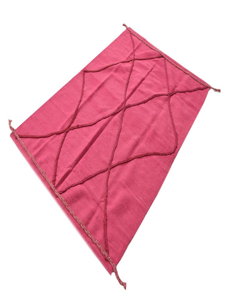 Detail image of  4' 1 x 6'  Hand Knotted Moroccan Wool Rug