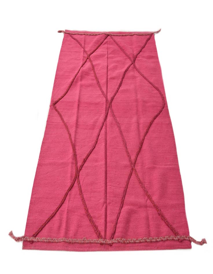 Detail image of  4' 1 x 6'  Hand Knotted Moroccan Wool Rug