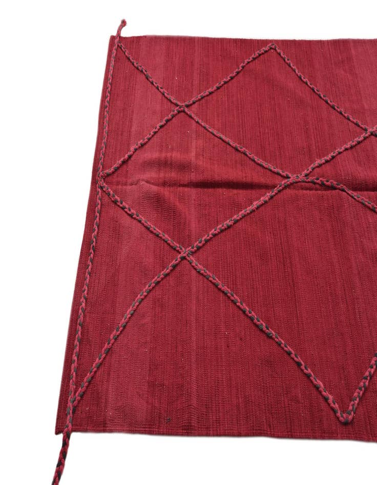 Detail image of  4' 7 x 6' 5  Hand Knotted Moroccan Wool Rug