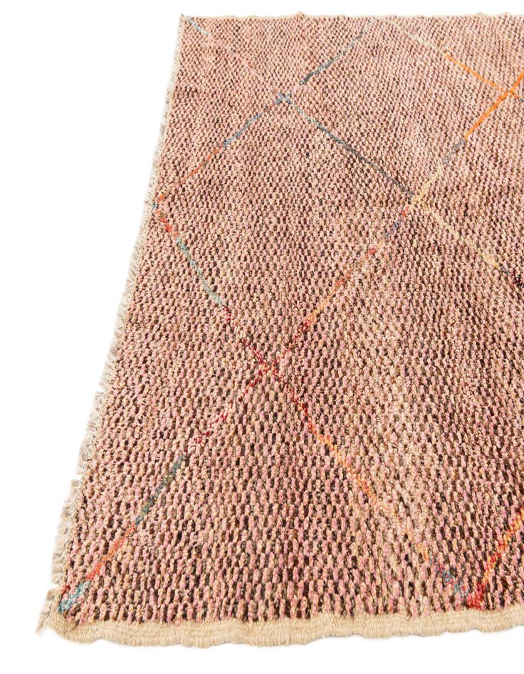 Detail image of  5' 1 x 8' 1  Hand Knotted Moroccan Wool Rug