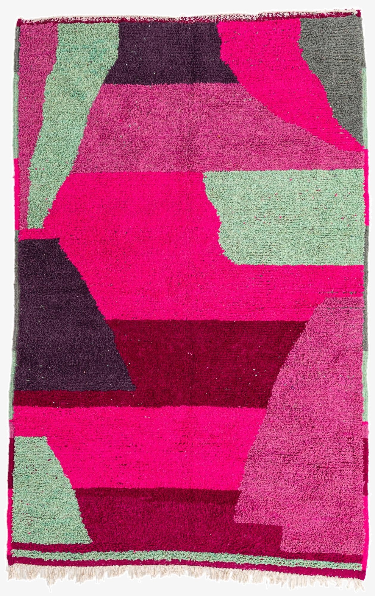  5' 2 x 8' 3  Hand Knotted Moroccan Wool Rug