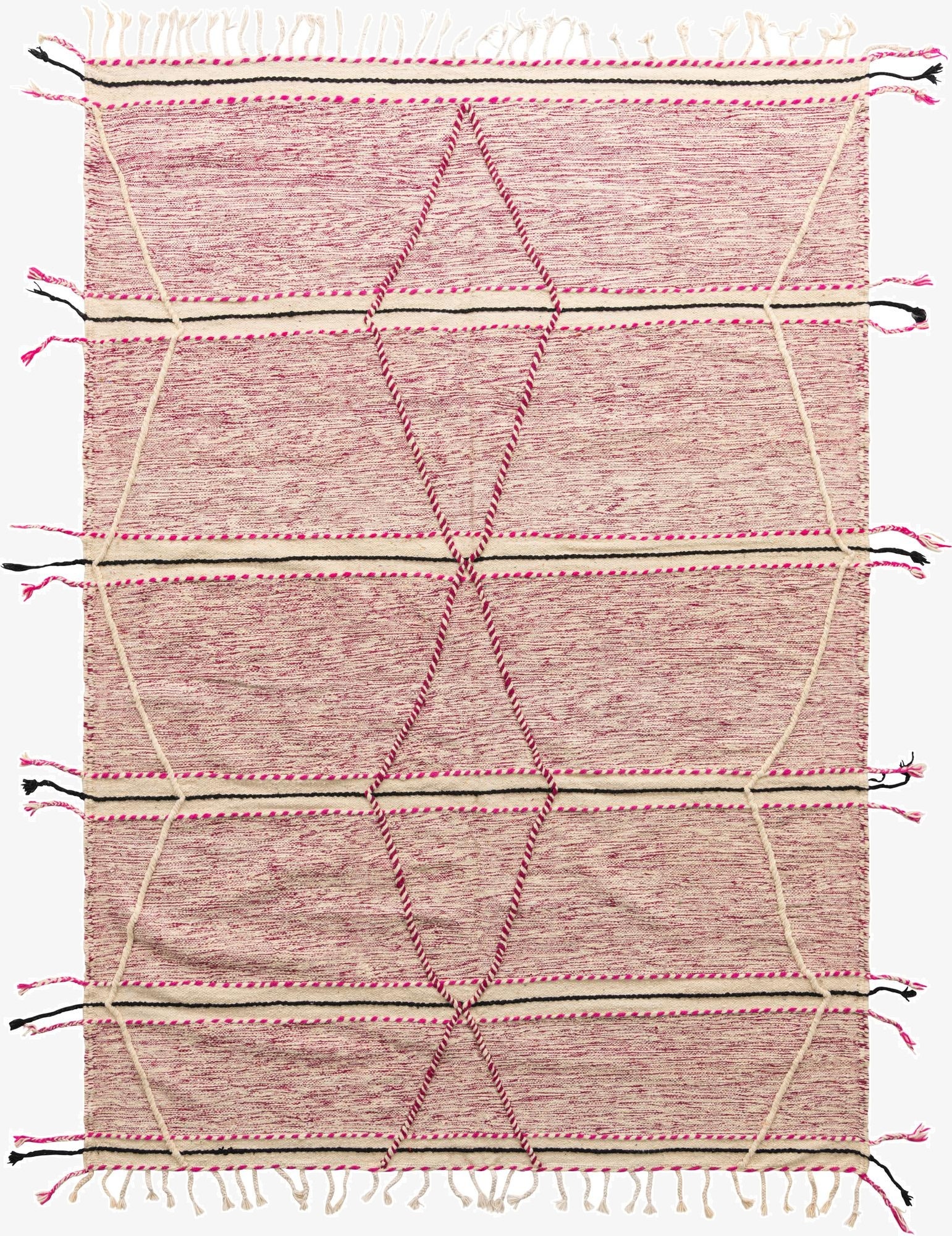  6' 10 x 9' 7  Hand Knotted Moroccan Wool Rug