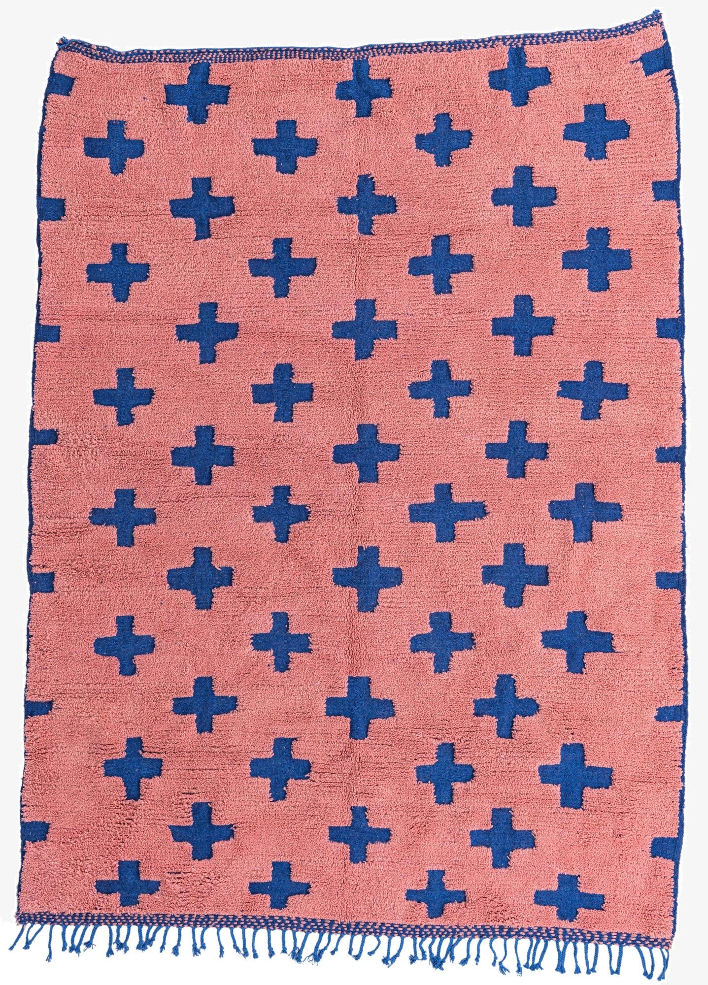  6' 7 x 9'  Hand Knotted Moroccan Wool Rug