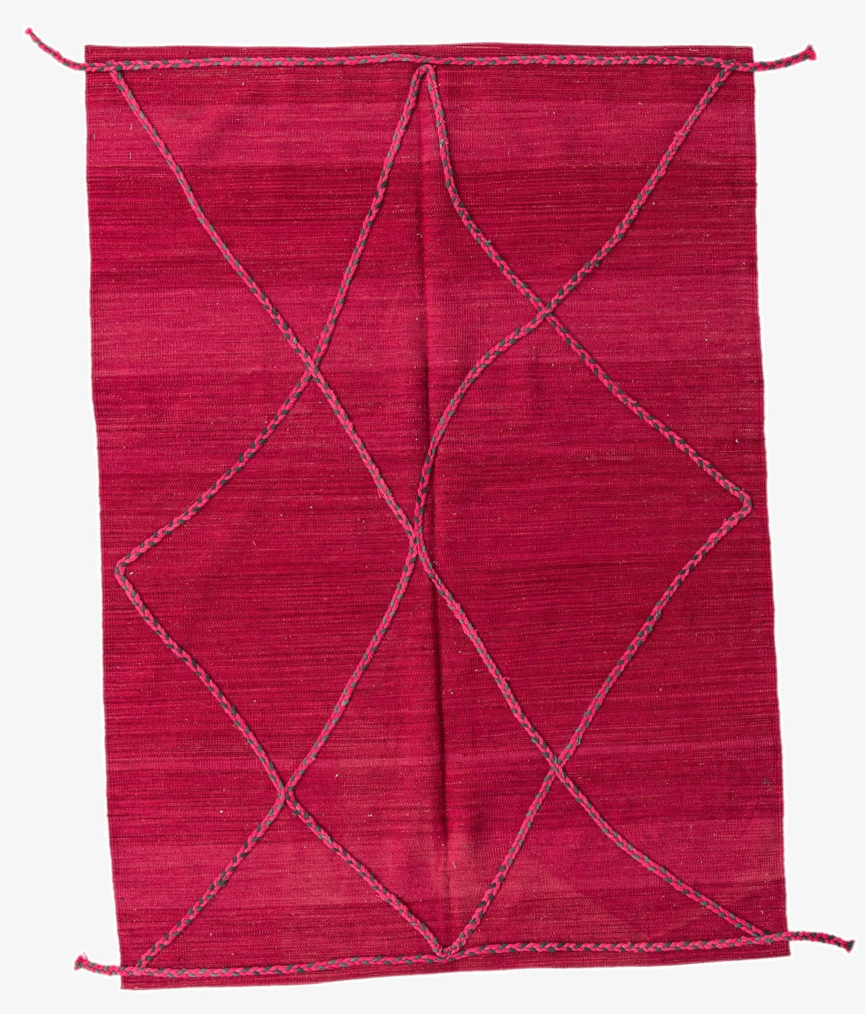  4' 7 x 6' 5  Hand Knotted Moroccan Wool Rug