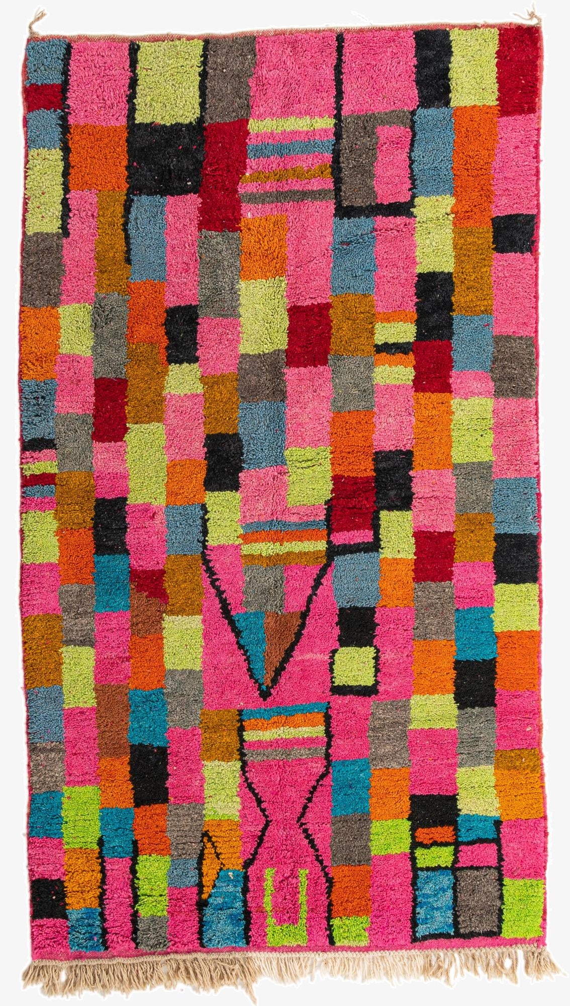  4' 10 x 8' 9  Hand Knotted Moroccan Wool Rug