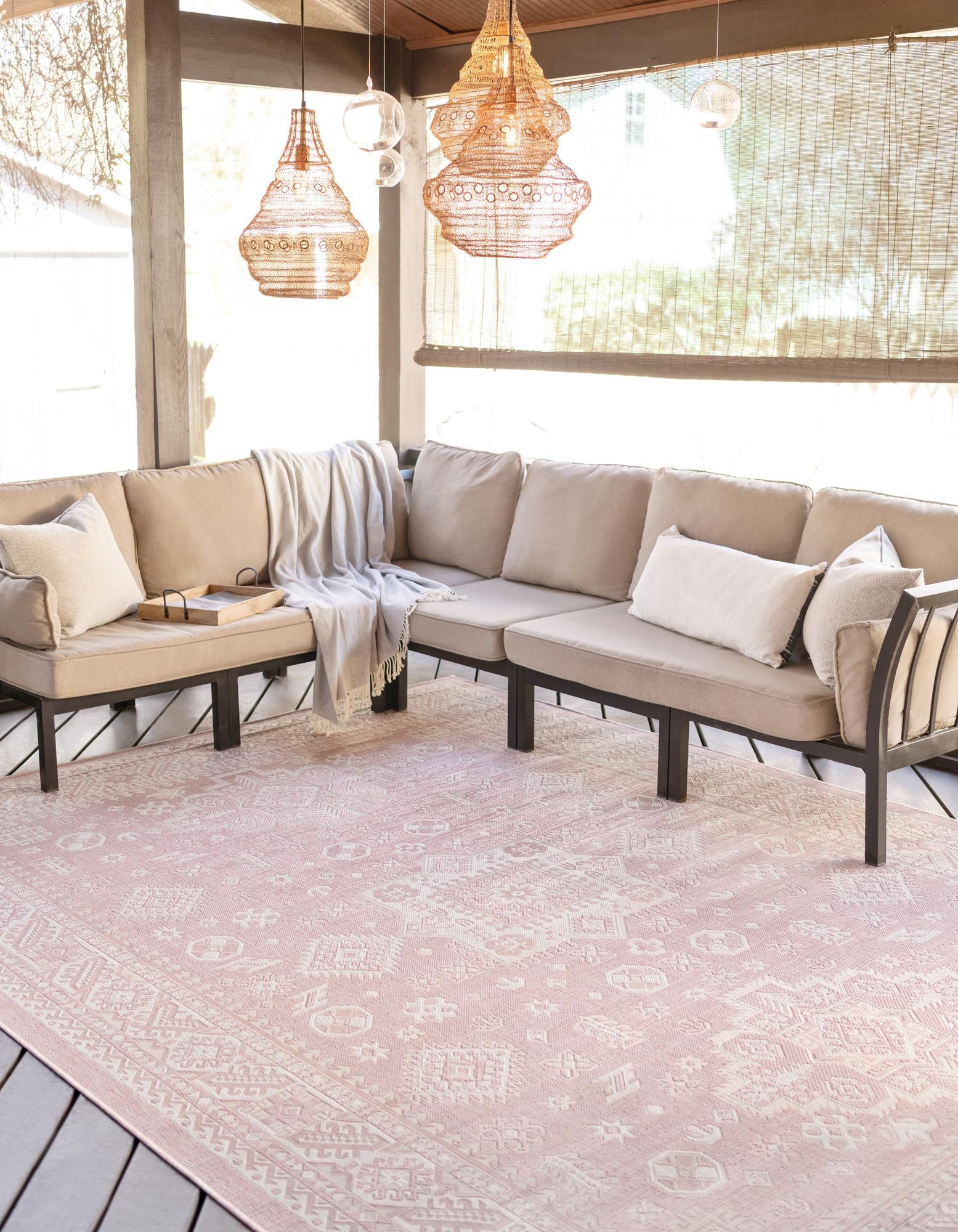 Pink 2' x 3' Aztec Indoor / Outdoor Rug | Rugs.com