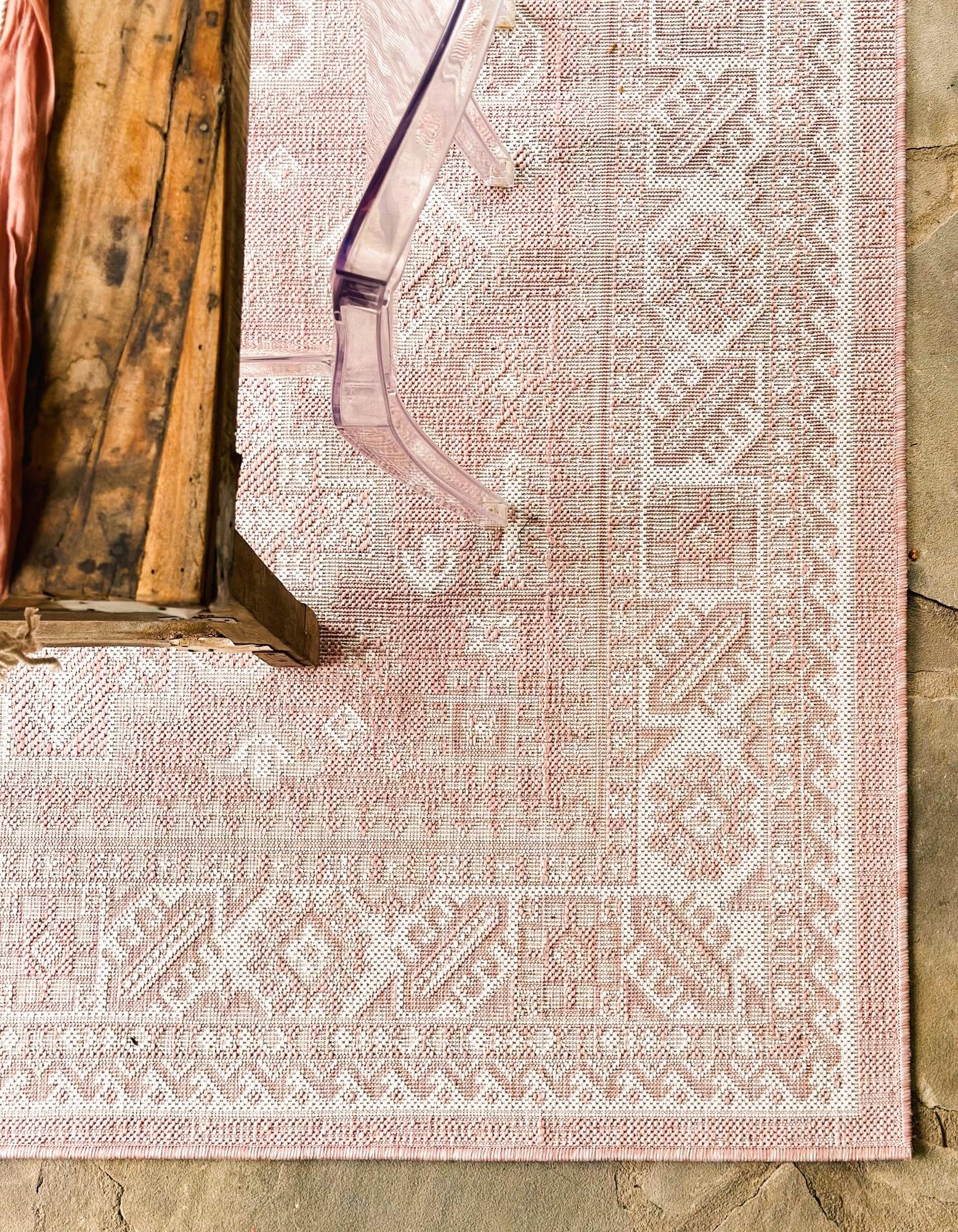 Pink 2' x 3' Aztec Indoor / Outdoor Rug | Rugs.com
