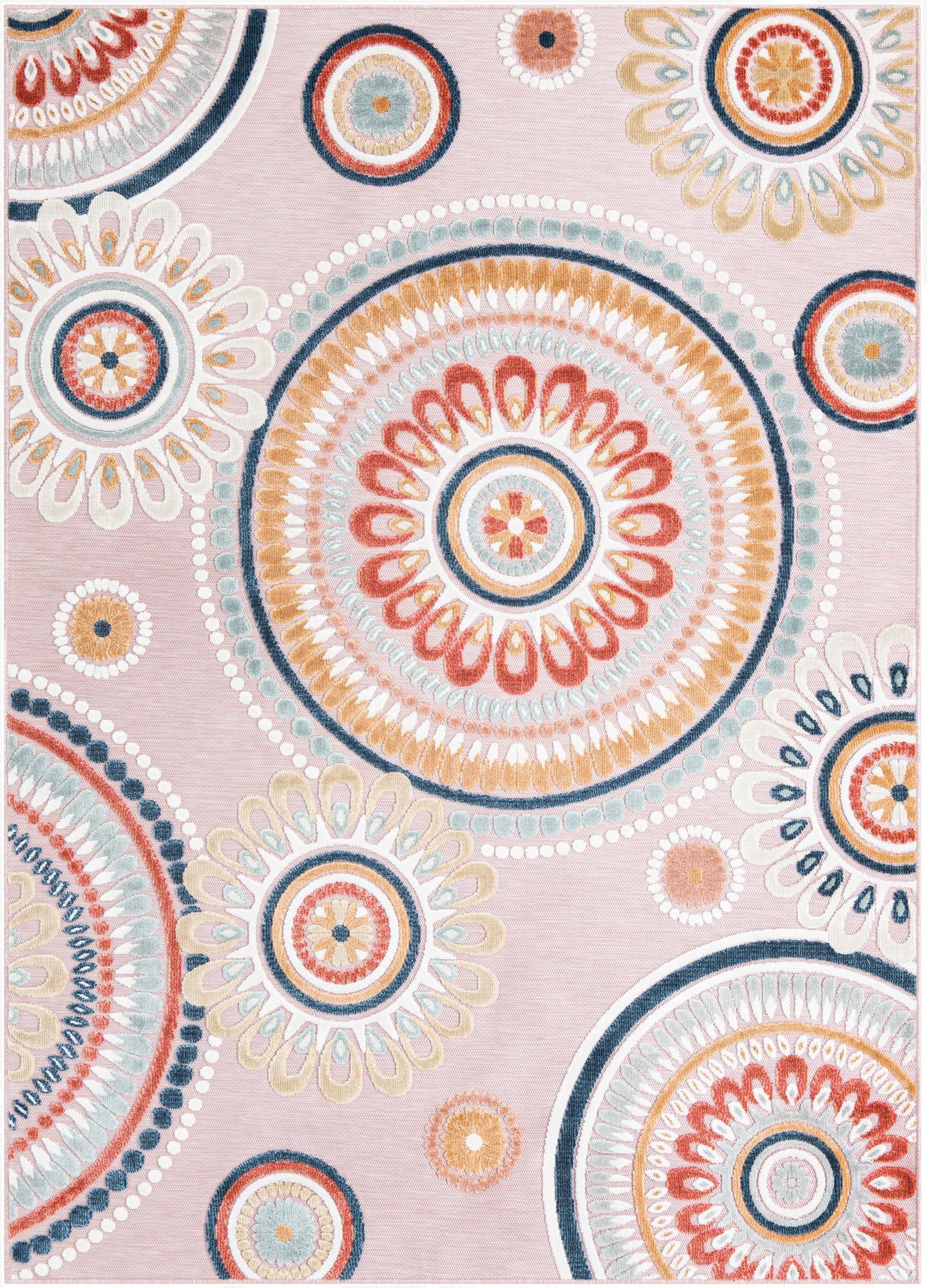  6' 4 x 9'  Washable Botanical Indoor / Outdoor Rug