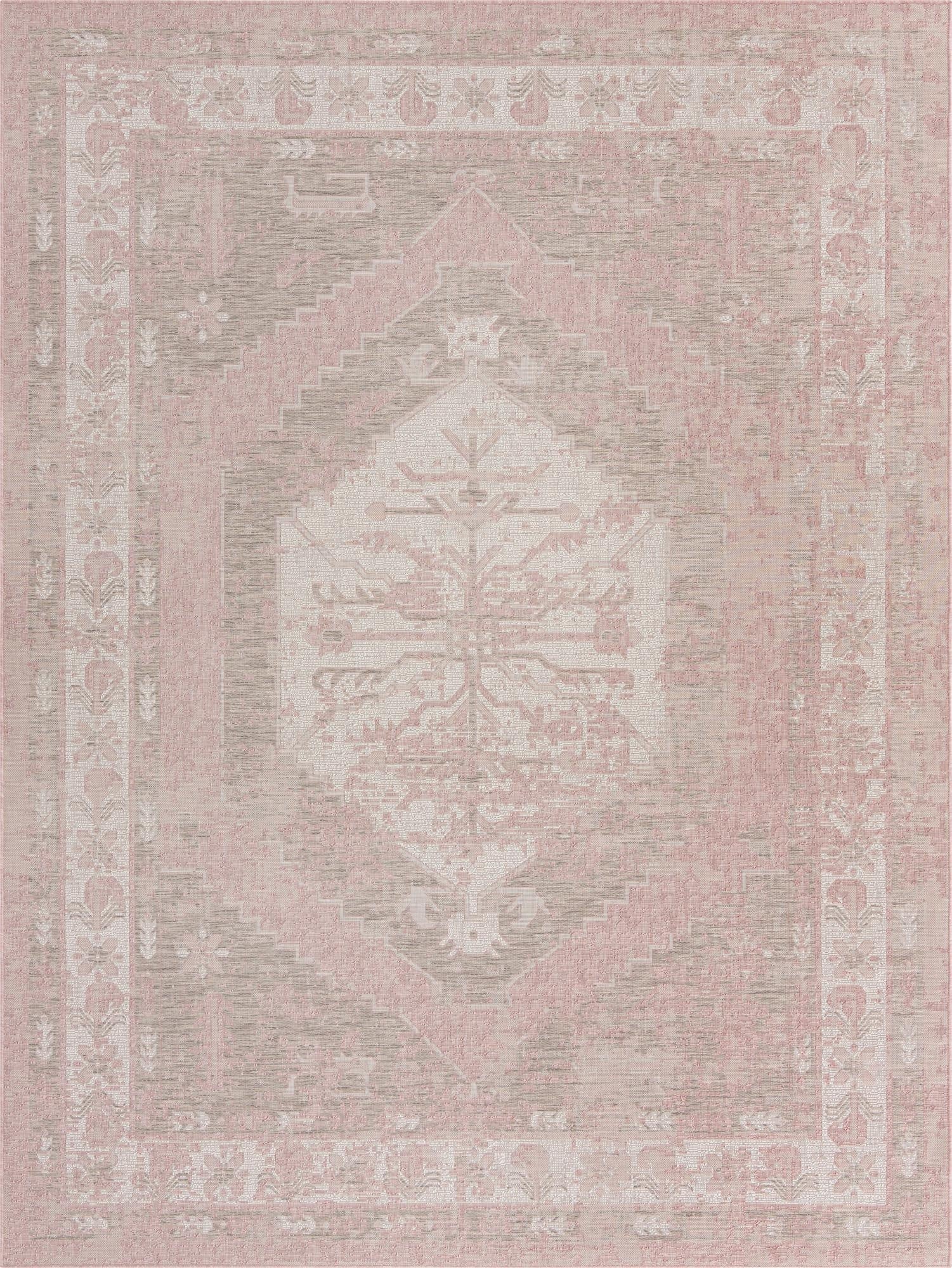 9' x 12'  Washable Traditional Indoor / Outdoor Rug