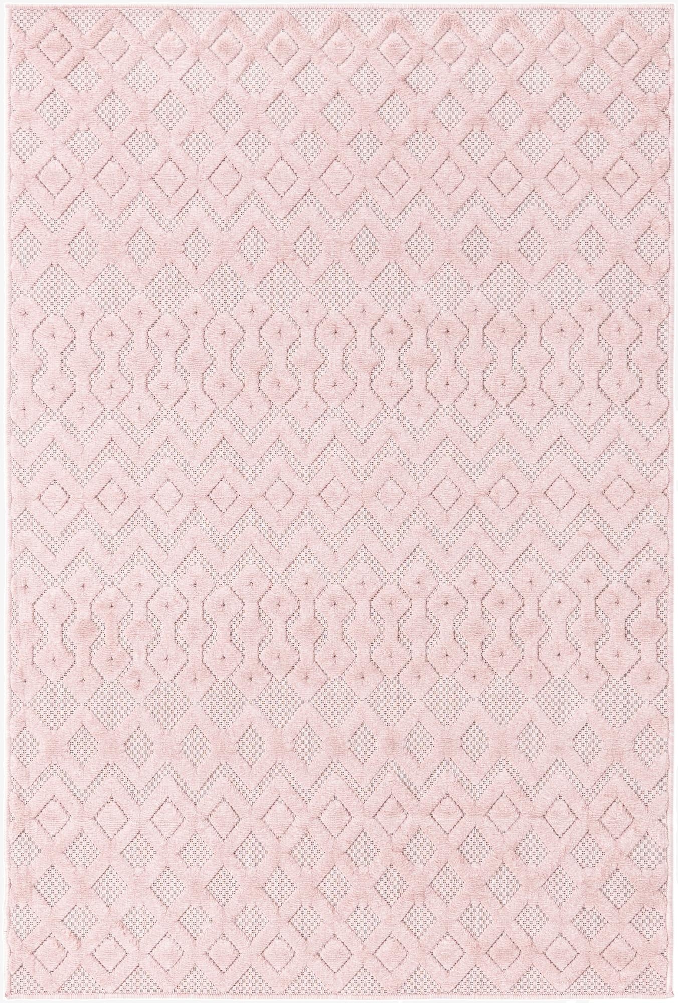  4' x 6'  Washable Trellis Textured Indoor / Outdoor Rug