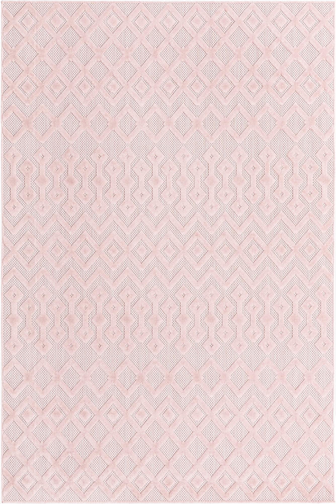  6' x 9'  Washable Trellis Textured Indoor / Outdoor Rug