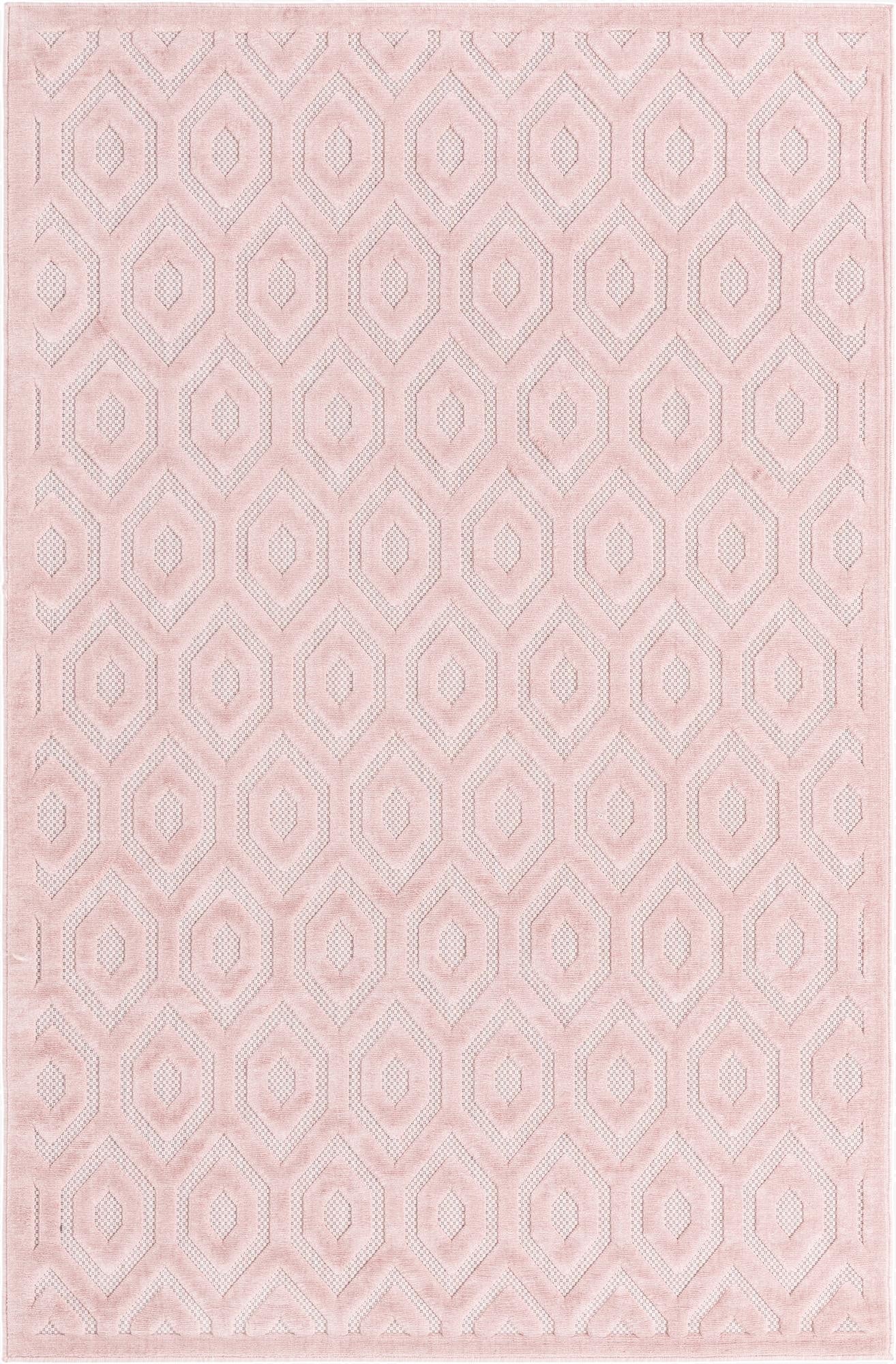  6' x 9'  Washable Trellis Textured Indoor / Outdoor Rug