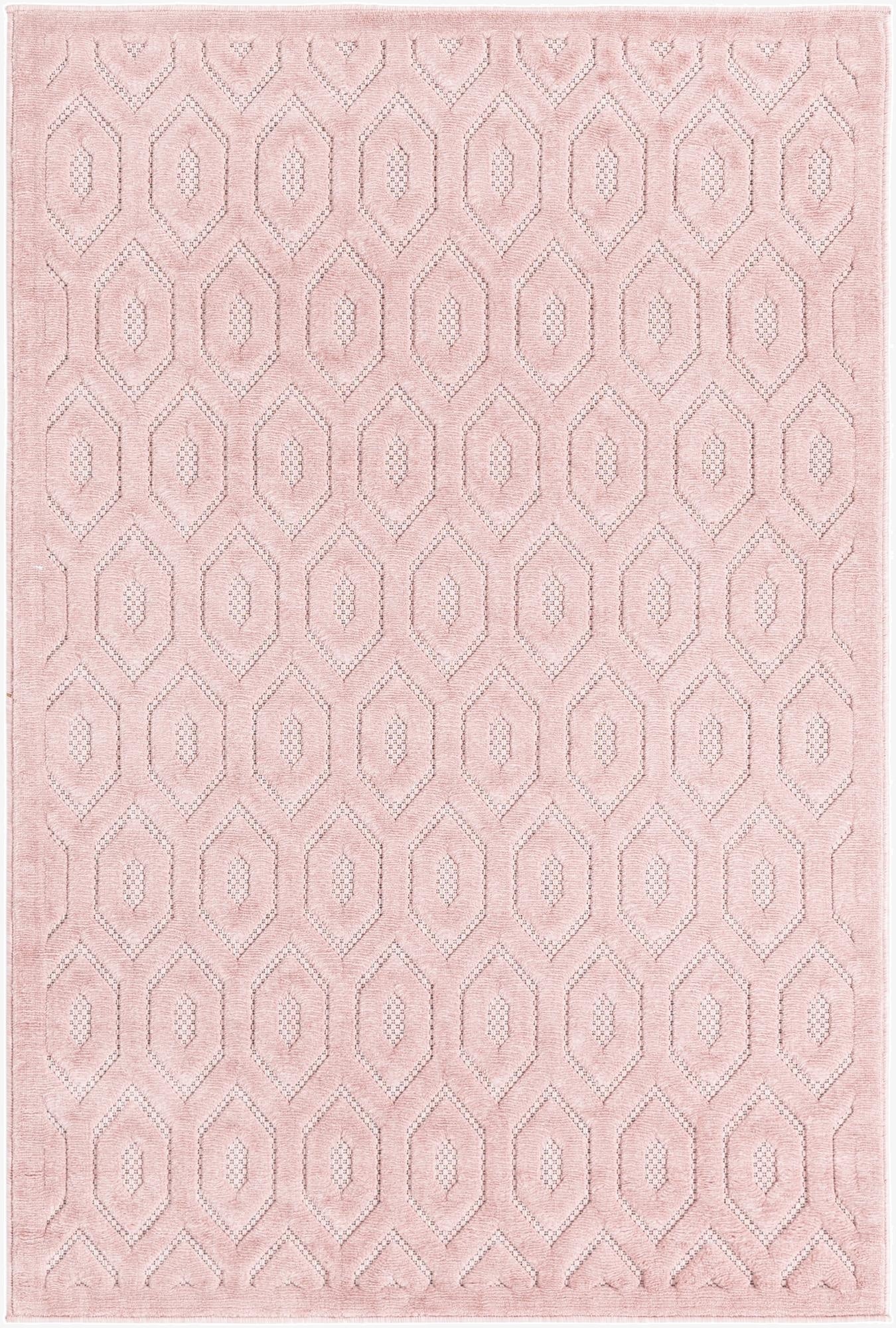  4' x 6'  Washable Trellis Textured Indoor / Outdoor Rug