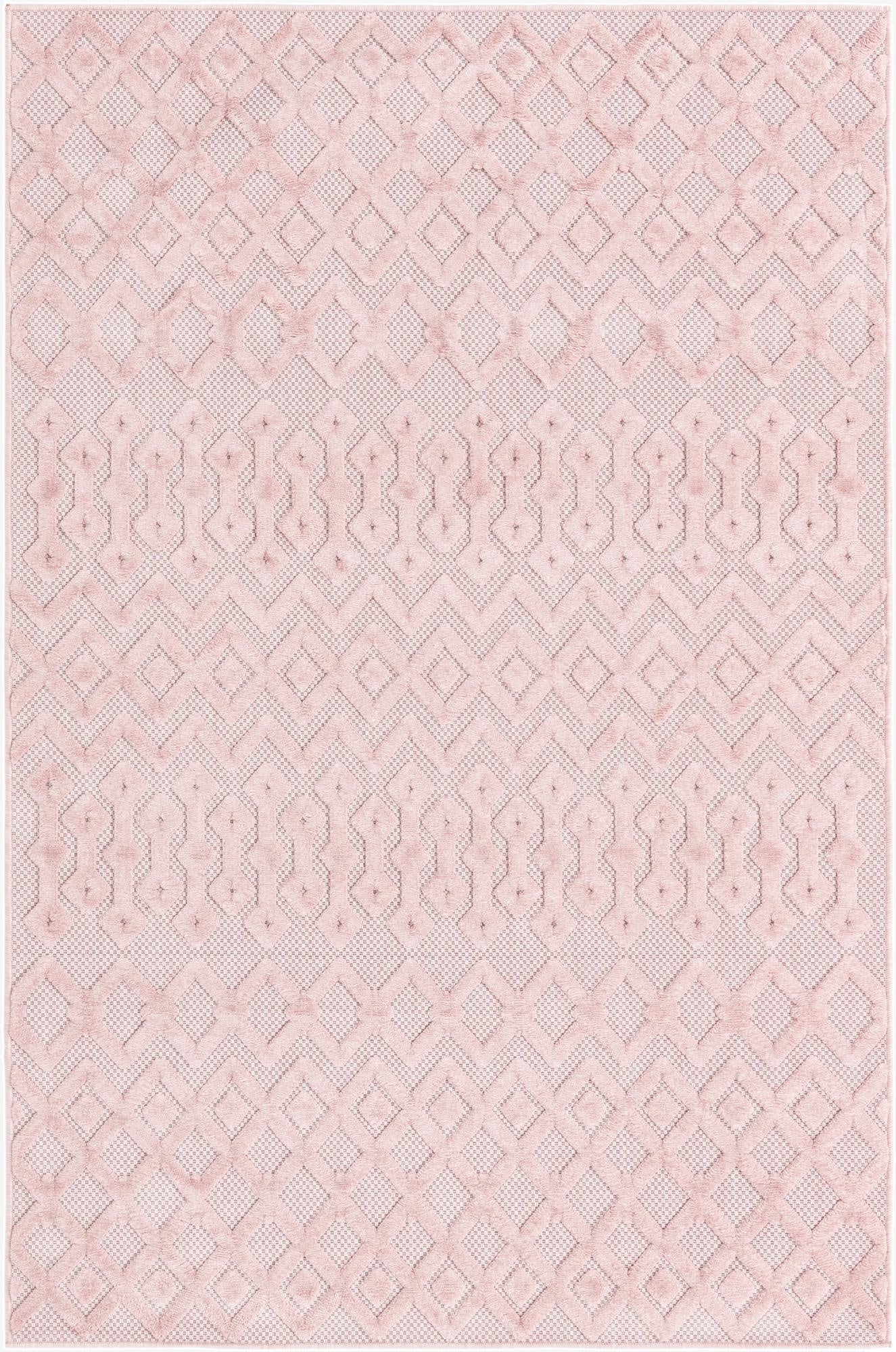  5' 3 x 8'  Washable Trellis Textured Indoor / Outdoor Rug