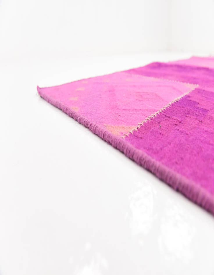 Detail image of  7' 3 x 10'  Hand Woven Patchwork Wool Rug