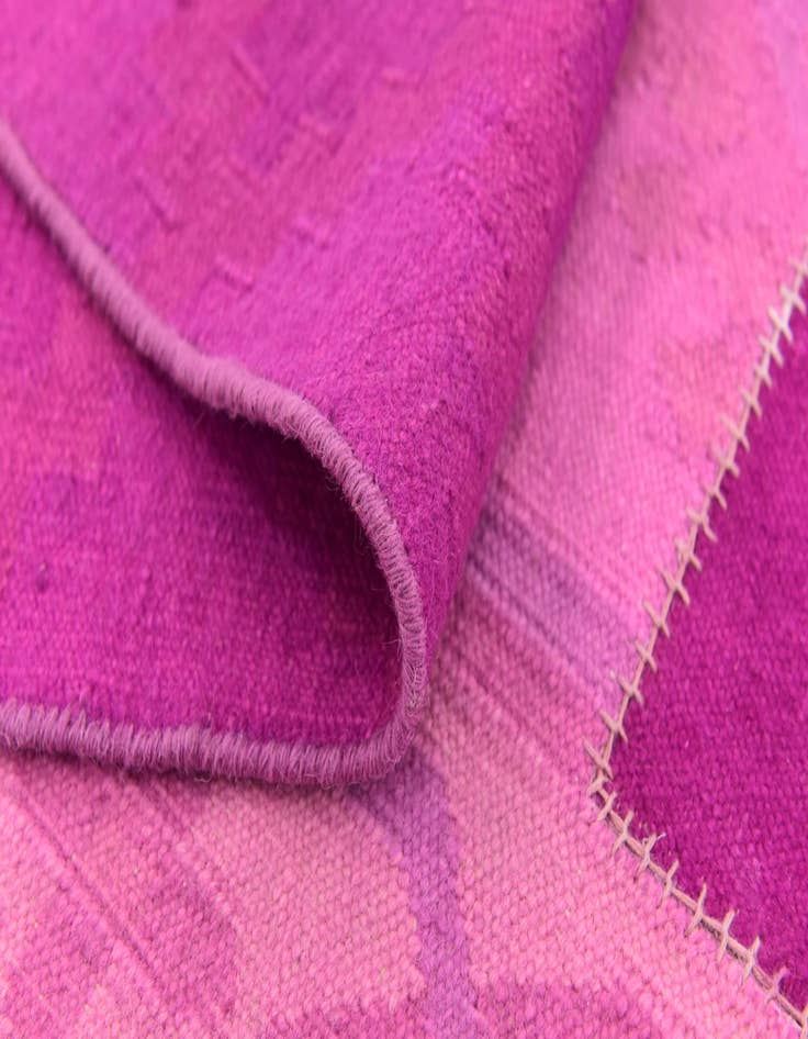 Detail image of  7' 3 x 10'  Hand Woven Patchwork Wool Rug