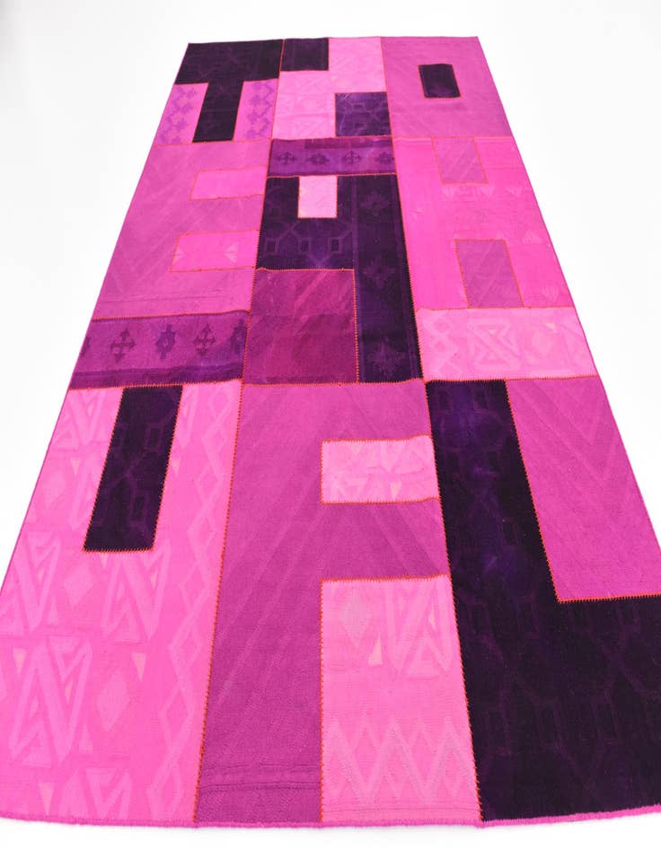 Detail image of  7' 2 x 9' 10  Hand Woven Patchwork Wool Rug