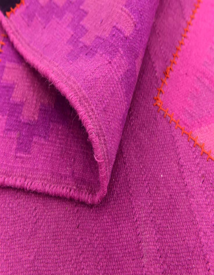 Detail image of  7' 2 x 9' 10  Hand Woven Patchwork Wool Rug