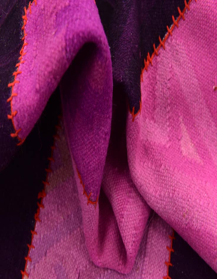 Detail image of  7' 2 x 9' 10  Hand Woven Patchwork Wool Rug