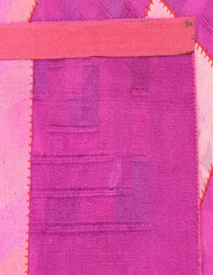 Detail image of  7' 3 x 10'  Hand Woven Patchwork Wool Rug