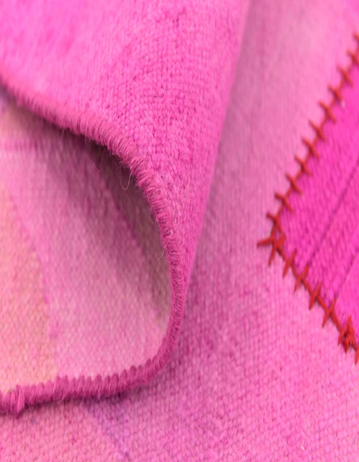 Detail image of  7' 4 x 10'  Hand Woven Patchwork Wool Rug