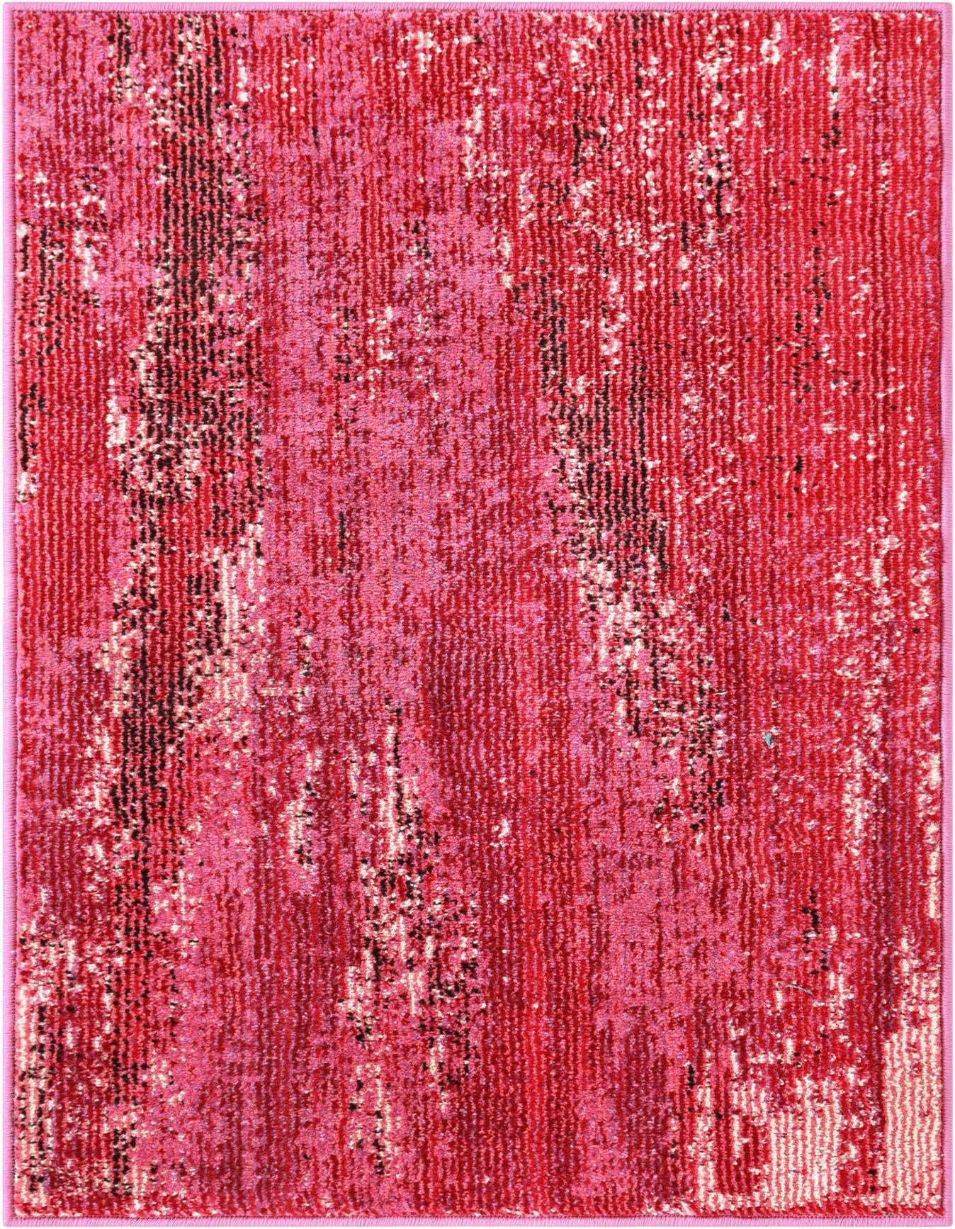 A 2x3 rectangular Rugs.com Sevilla rug in vibrant pinks with a modern abstract pattern, suitable for a kitchen or entryway.
