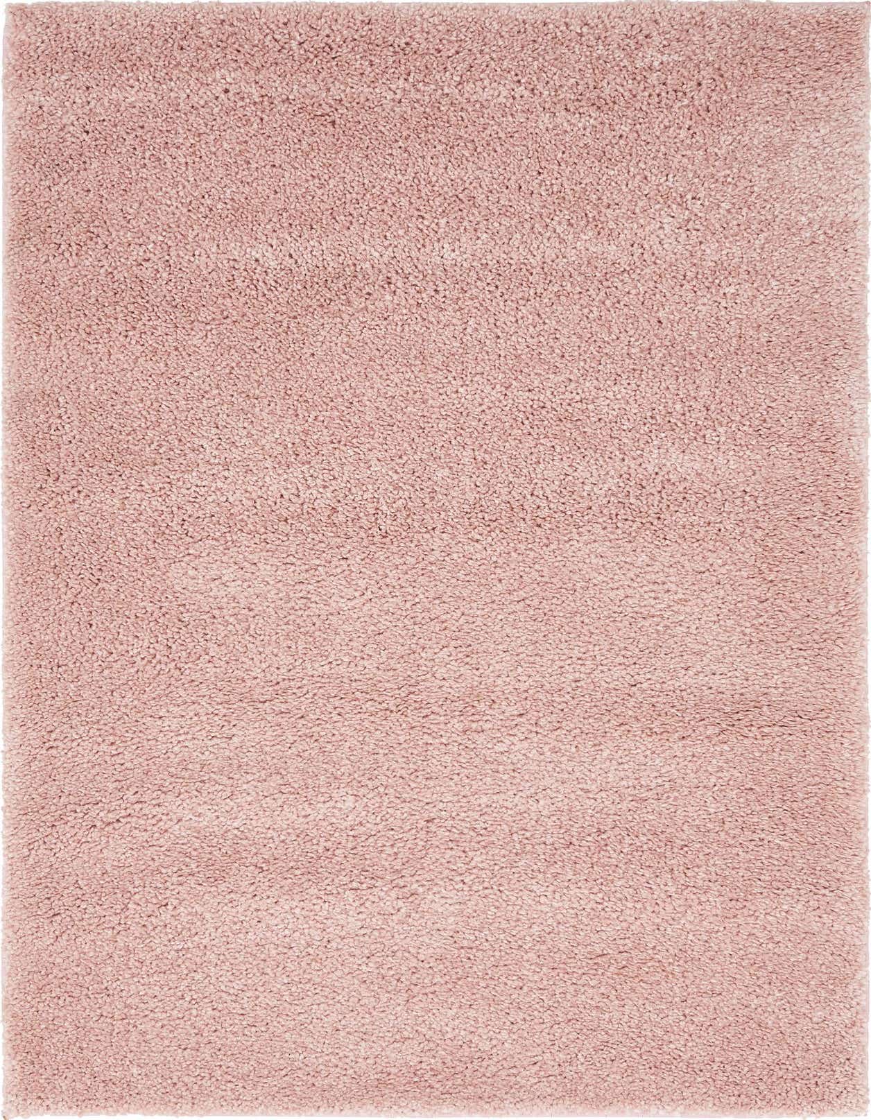 A 3x5 rectangular pink solid frieze rug with a soft, textured pile, perfect for a modern indoor space.