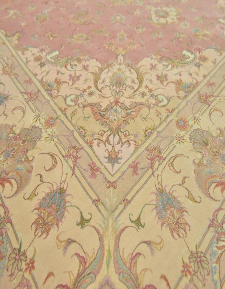 Detail image of  8' 1 x 11' 9  Hand Knotted Tabriz Persian Rug