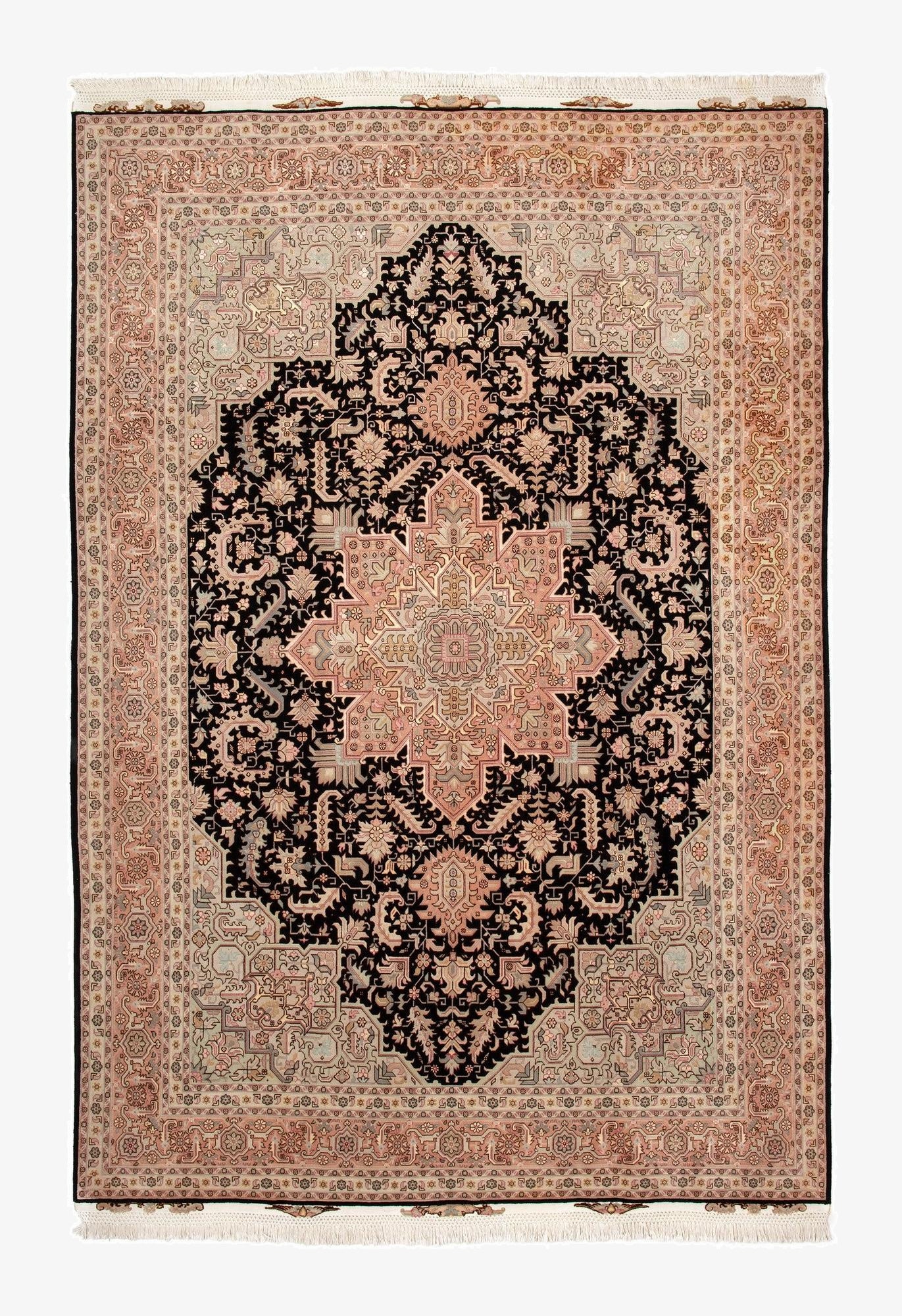  6' 7 x 9' 8  Hand Knotted Tabriz Persian Rug
