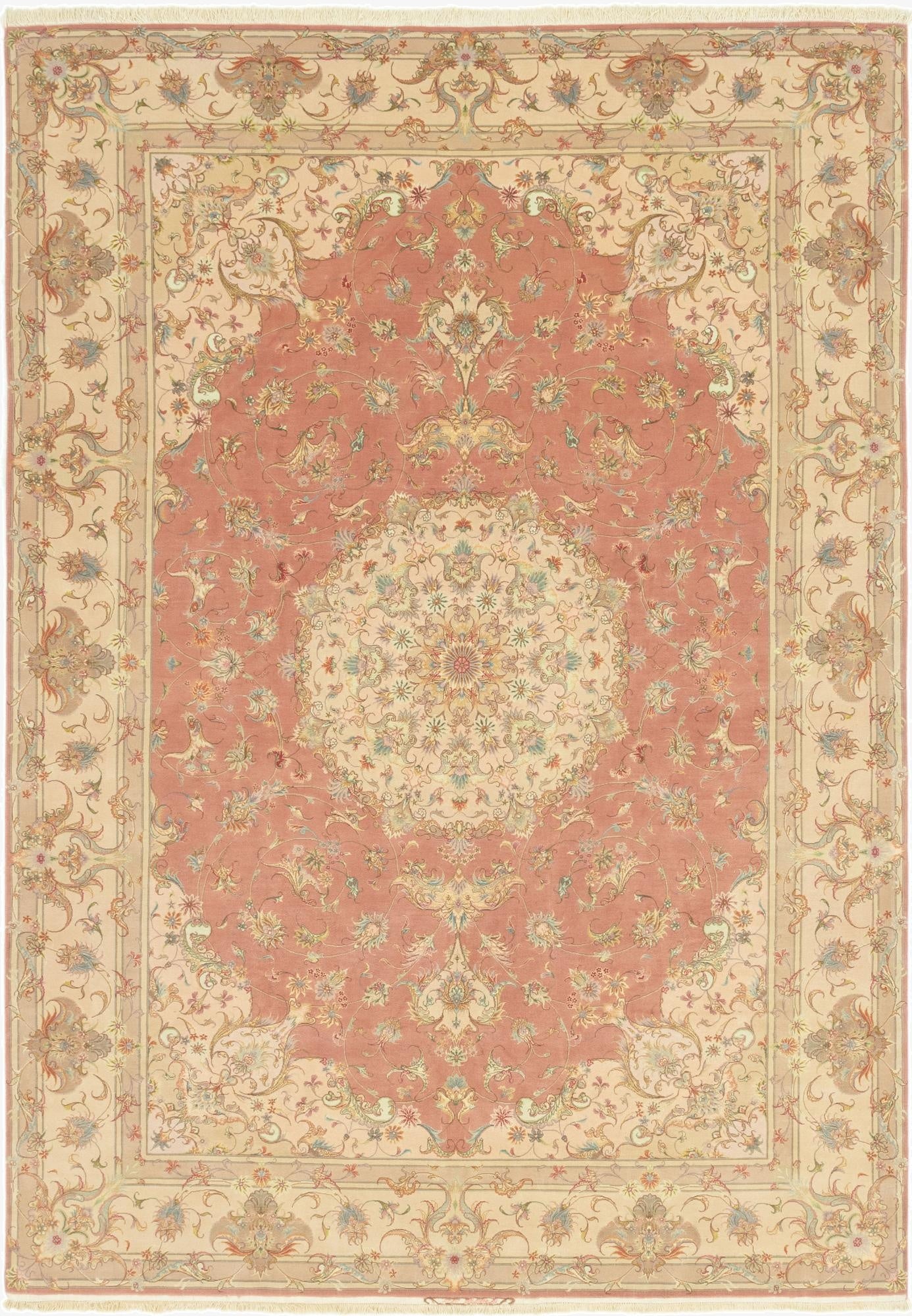  8' 1 x 11' 9  Hand Knotted Tabriz Persian Rug