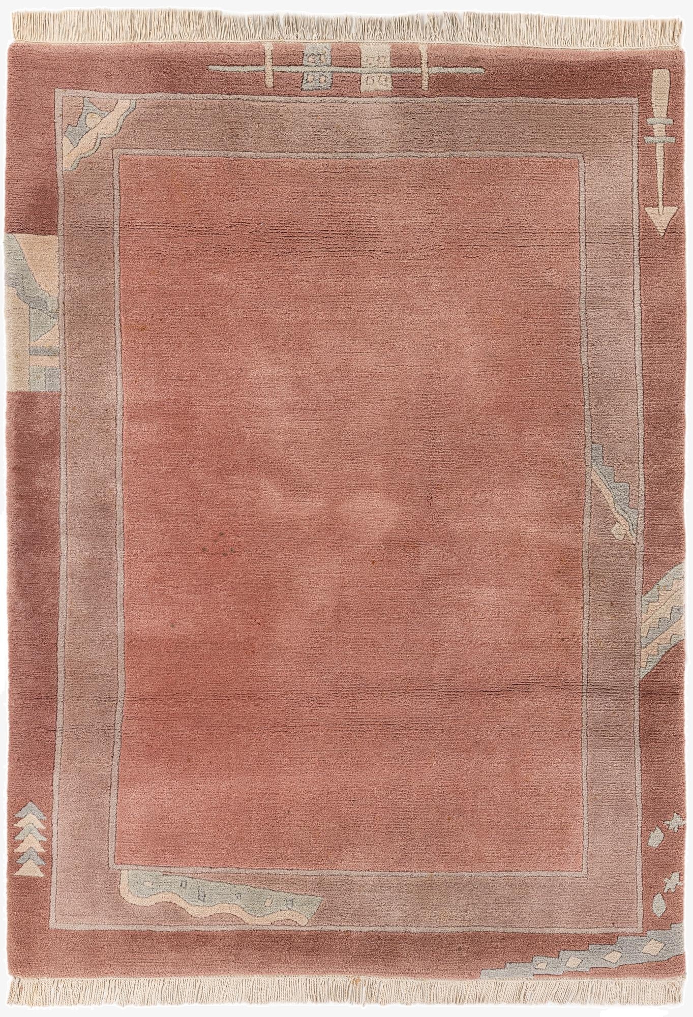  4' 7 x 6' 4  Hand Knotted Tibet Wool Rug