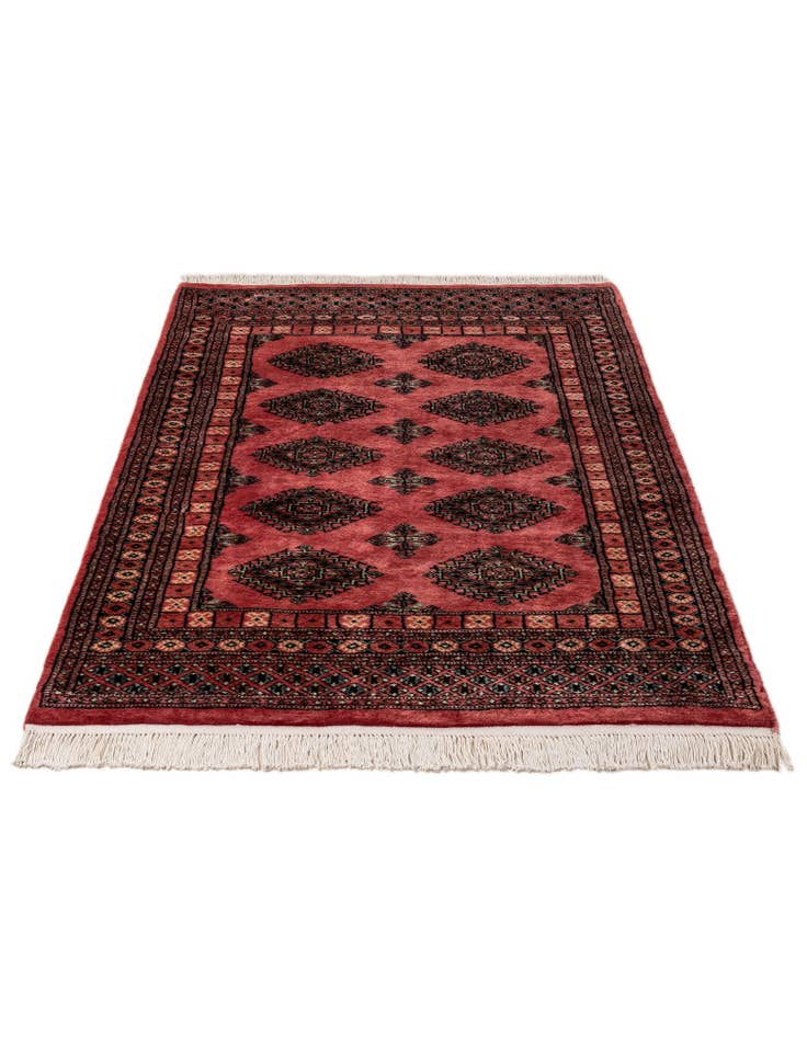 Detail image of  4' 2 x 6' 2  Hand Knotted Torkaman Persian Wool Rug