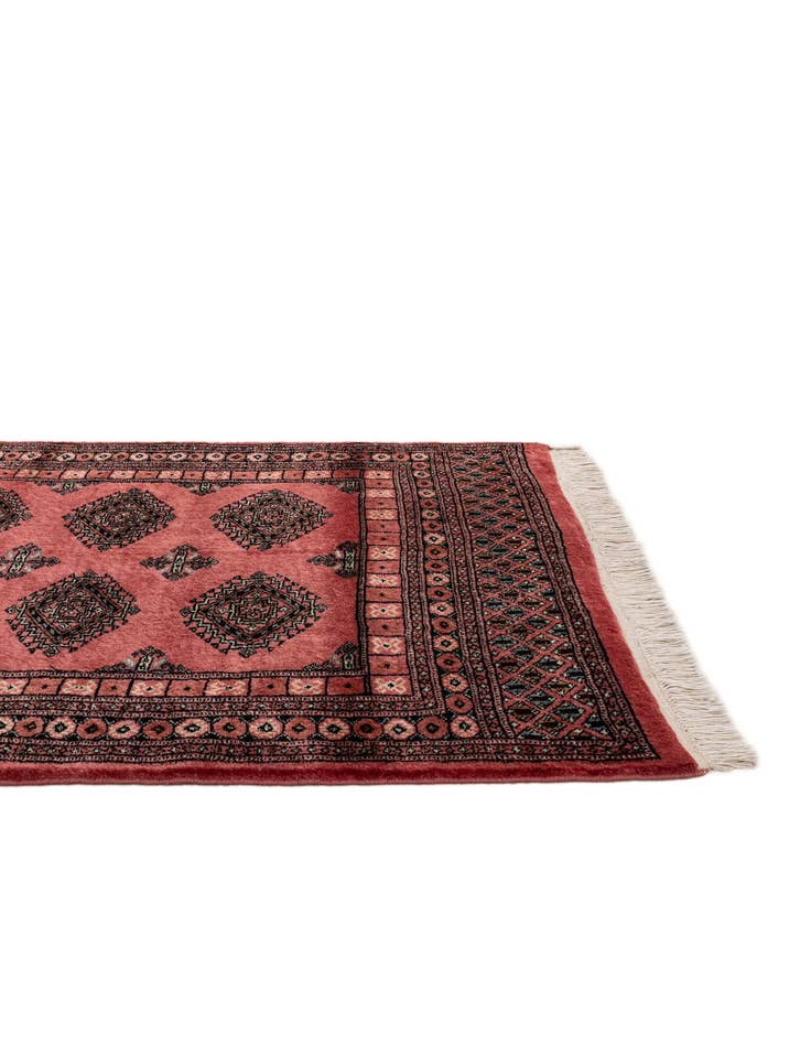 Detail image of  4' 2 x 6' 2  Hand Knotted Torkaman Persian Wool Rug